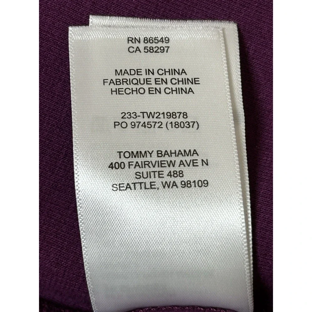 Tommy Bahama Aruba Full Zip Sweatshirt Jacket Purple‎ Size Large Pineapple Logo